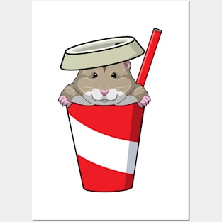 Hamster with Drink Posters and Art